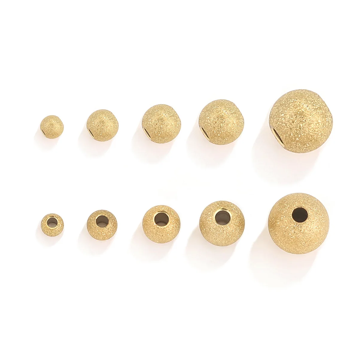 Stainless Steel Frosted Solid Drilled Steel Ball Titanium Steel Bracelet Beaded DIY Accessory Beads 3