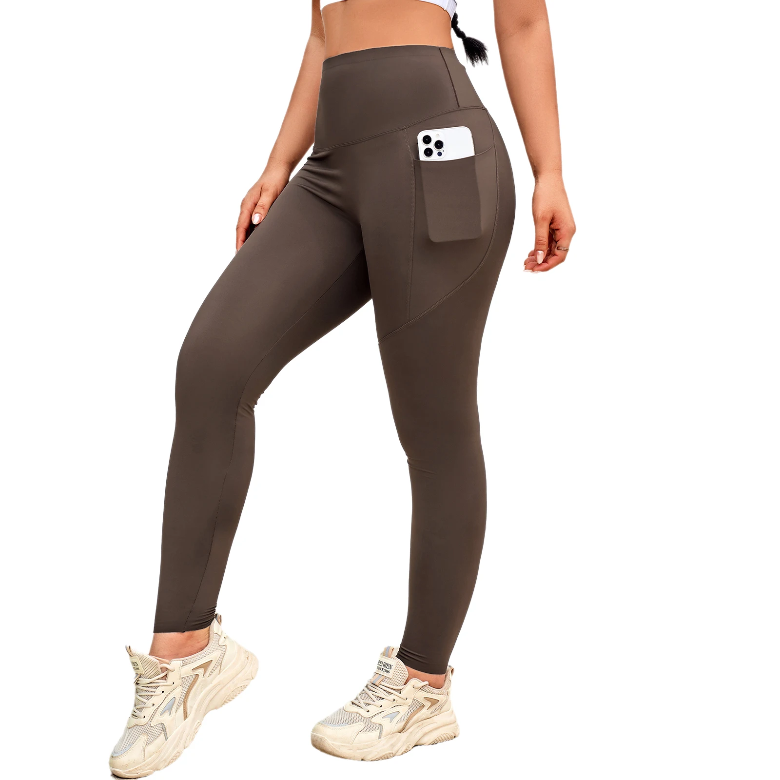 CATHSNNA Workout Leggings for Women High Waisted Compression Tummy Control Butt Lifting Yoga Leggings Pants with Pockets