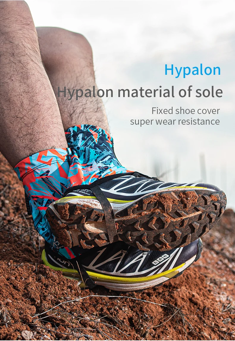 Unisex Sandproof Shoe Cover With Drawstring Outdoor Running Short Trail Gaiters Jogging Hiking AONIJIE