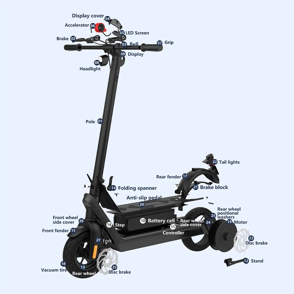 X9 electric scooter peak 1100W electric motor super fast scooter 10-inch tires 48v 15ah battery maximum range 70km