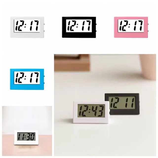 Creativo piccolo mini orologio triangolare ABS muto da tavolo orologio digitale elettronico semplice casa 5