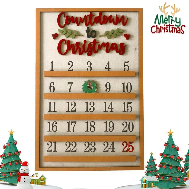 Christmas Wooden Advent Calendar Book Rustic Vintage Winter Wooden  Decorations Hanging Plaques Reusable Advent Calendar For - AliExpress