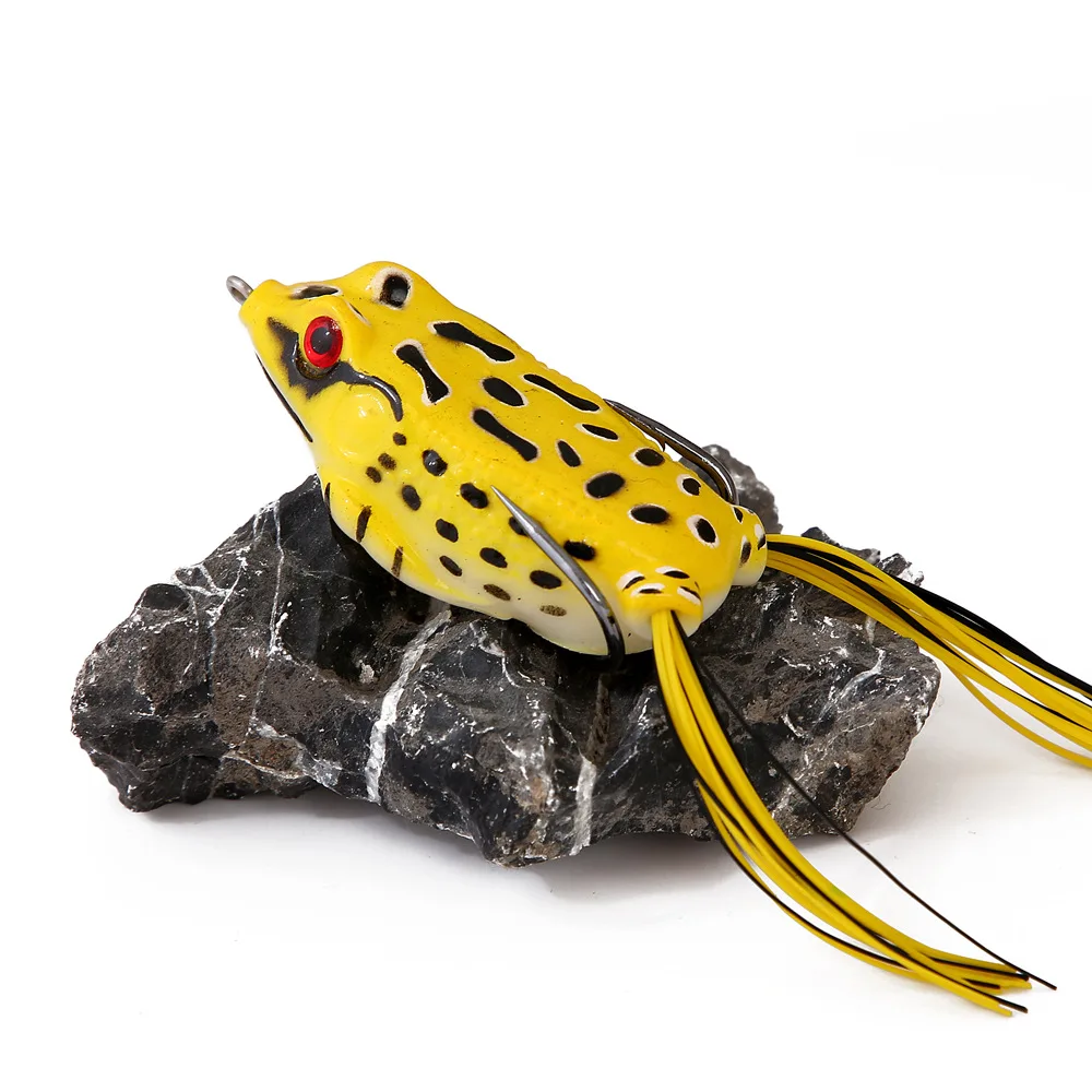 Premium Soft Frog Lure with 3D Eyes and Fishing Hooks