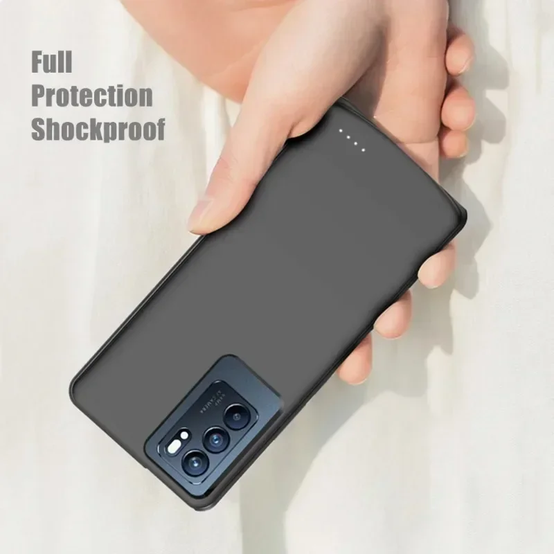 10000mAh 배터리 케이스 휴대용 보조배터리 커버 (OPPO Reno 6 Pro Plus용) 보조배터리 커버 (OPPO Reno 6 Pro+용) 충전 케이스