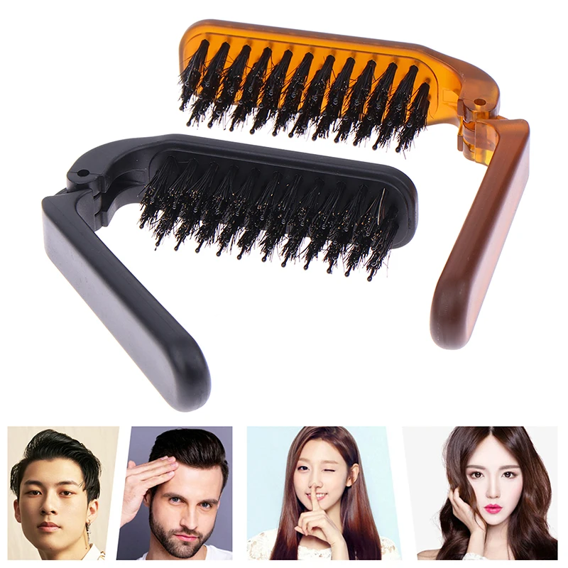 Foldable Hair Comb Portable Boar Bristle Hair Brush Brush Head Massager Travel Combs Styling Accessories