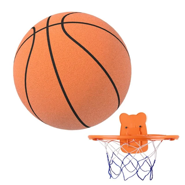 Baloncesto silencioso de interior con aro de baloncesto para niños y  adultos, pelota silenciosa de rebote de espuma, juguete deportivo para niños,  tamaño 3/5/7 - AliExpress