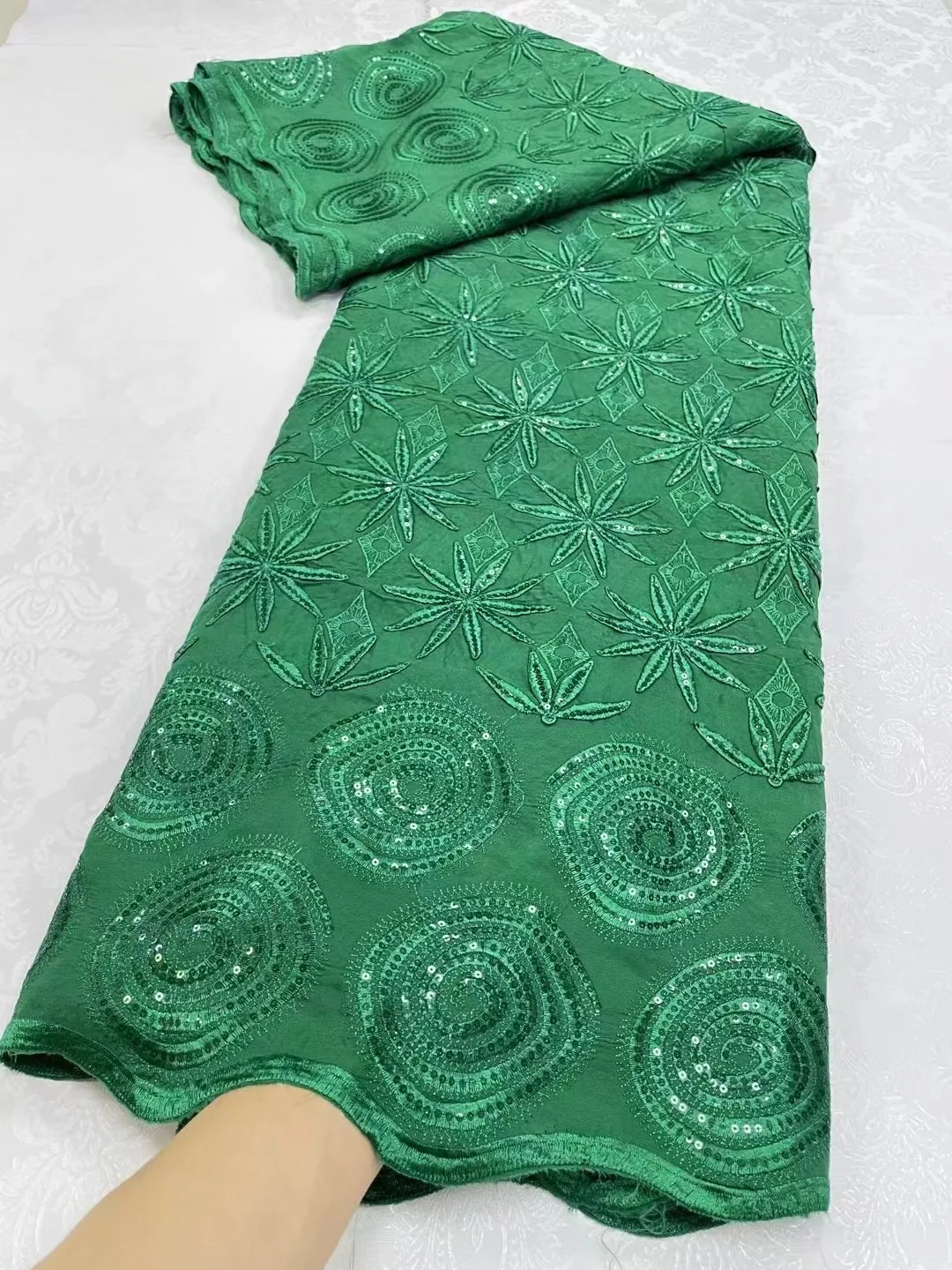 

African Lace Embroidery Cotton Fabric, Nigerian Swiss Voile Lace For Sew Women Party Dresses Material High Quality 5 Yards 2024