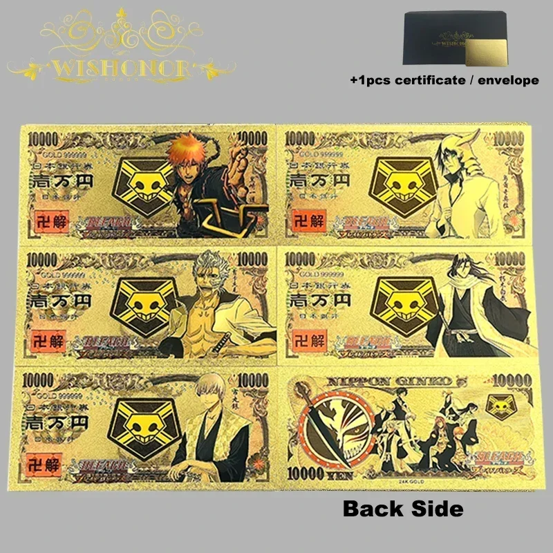 All Styles Japan Anime Banknote Sets 24k Gold Plated For Collection commemorative banknotes gold plated banknote anime banknotes
