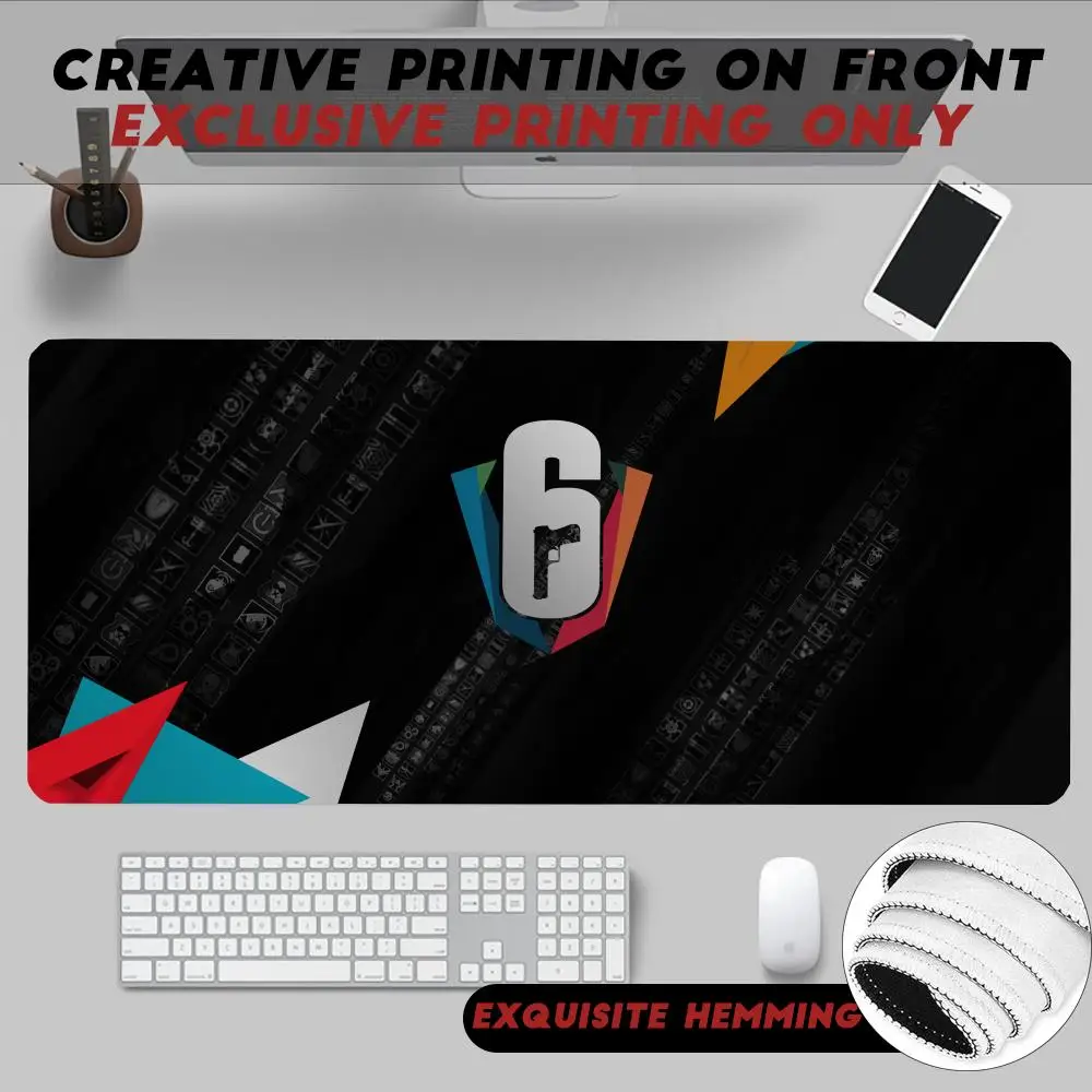 Tactical Shooting Game R-Rainbow Hot Six Siege Mouse Pad Non-Slip Rubber Edge Locking Mousepads Game Play Mats For Notebook Pc Computer