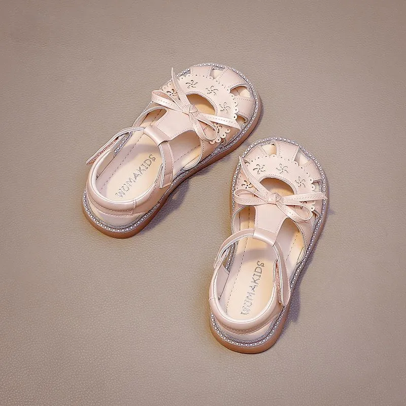 Girls Summer Sandals with Bowtie Non Slip