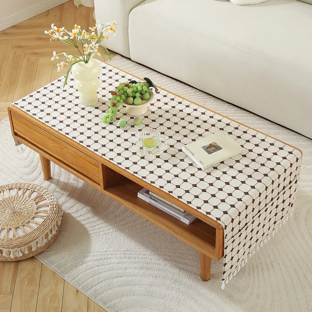 

Square modern printed new dust-proof tablecloth 2024 yellow