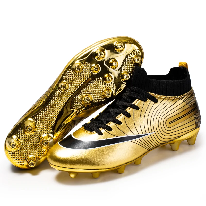 Description Picture 5 of item2023 Professional Unisex Soccer Shoes Long Spikes Tf Ankle Football Boots Outdoor Grass Cleats Football Shoes Chuteira Society