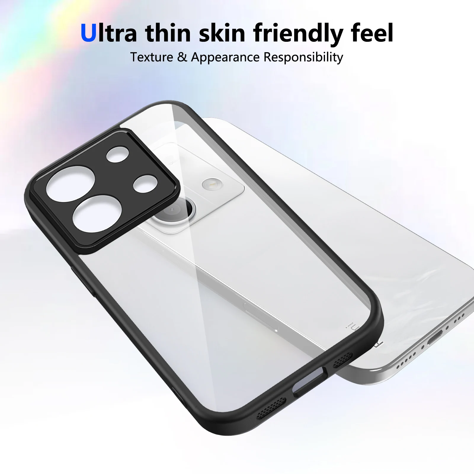 Air Cushion Silicon Bumper Clear Matte Back Phone Case