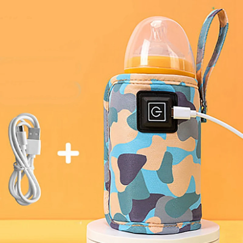 Universal USB Milk Water Warmer Portable Baby Nursing Bottle Heater Camouflage-Black