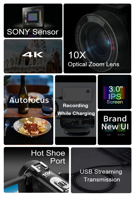 Videocamera ORDRO Z88 4K Con Zoom Ottico 10x - WiFi, Webcam, Telecomando - Include Scheda 32GB - Foto 11