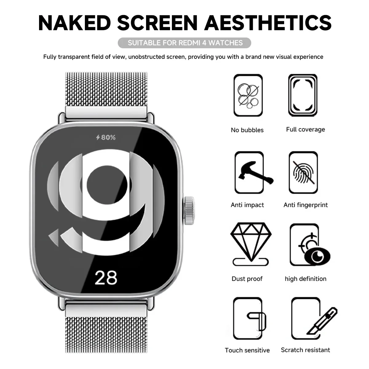 Tempered Glass Screen Protector for Redmi Watch 5 Series - HD Clear Shield
