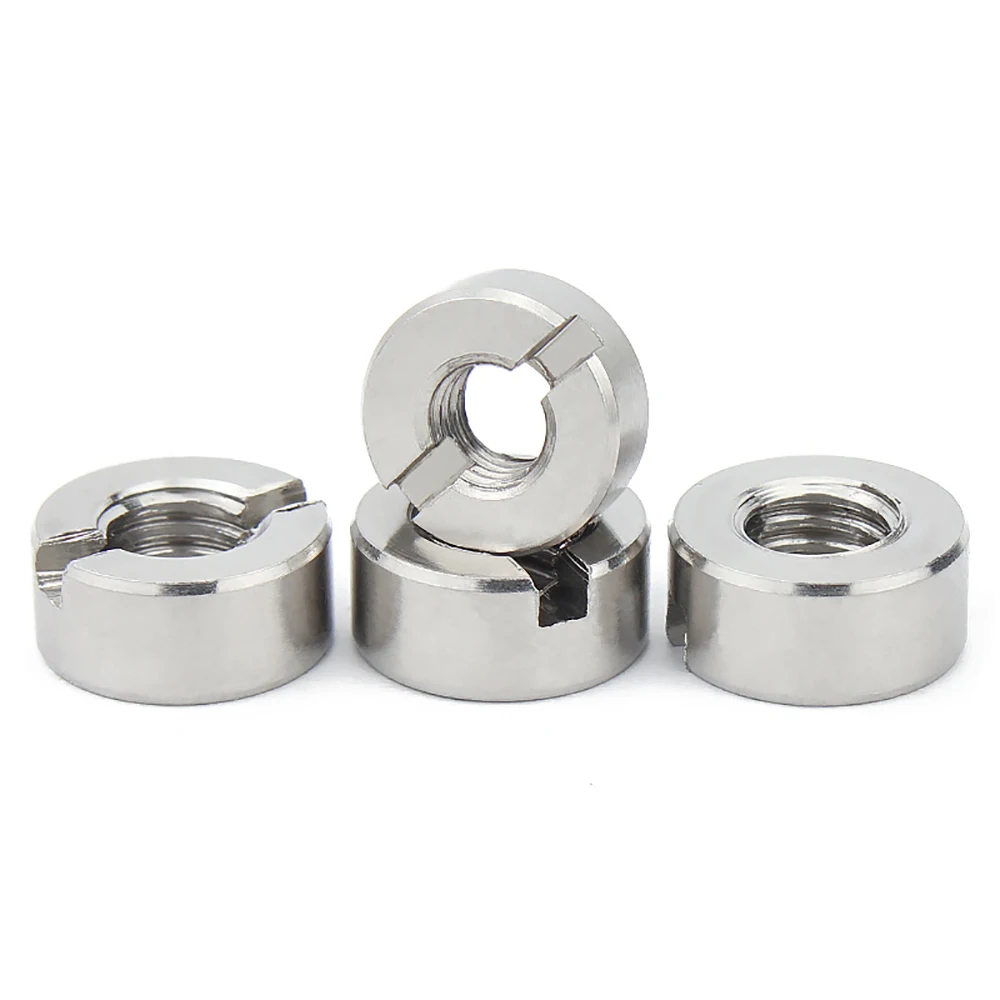 2pcs~10pcs 304 Stainless Steel Slotted Round Nuts End Face Groove Round Nut M3 M4 M5 M6 M8 M10 M12 round coupling nuts