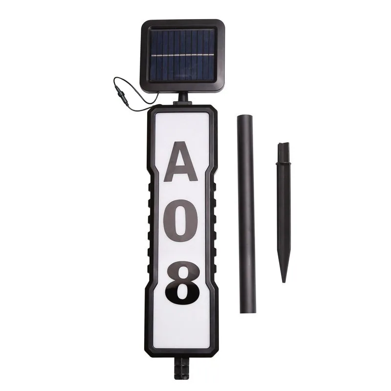 태양광 주택 번호 표시등, 360도 LED 주택 번호 표시판, 태양광 주택 번호 표시판에는 2x20 숫자와 2x5 글자(AE) 포함