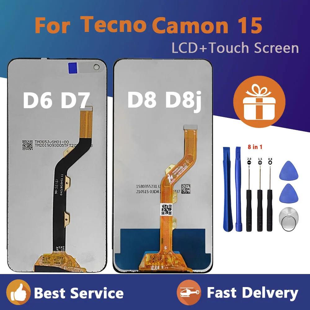 Lcd Per Tecno Camon15 Air Cd6 Camon 15 Premier Cd8J Per Tecno Camon 15 Cd7 Lcd Camon 15 Pro Cd8 Display Touch Screen Assembly