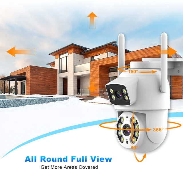 8MP 4K Dual Lens with Dual Screen PTZ Wifi Camera Ai Human Detect Auto Tracking Wireless Outdoor Surveillance Camera iCSee App 6