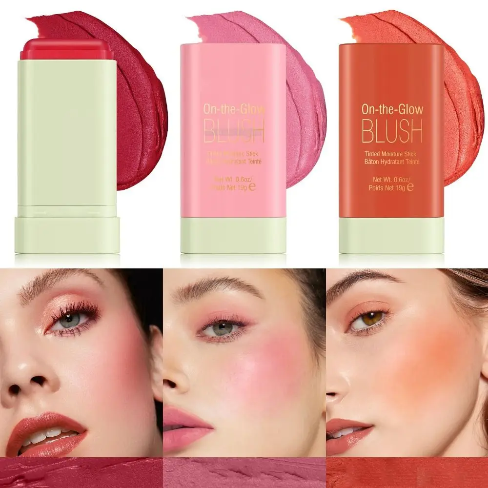 

Cosmetic Tools Blush Stick Easy to Use Smooth Natural Shimmer Cheek Rouge Cream Long Lasting Cream Stick Pen Cheeks and Lips