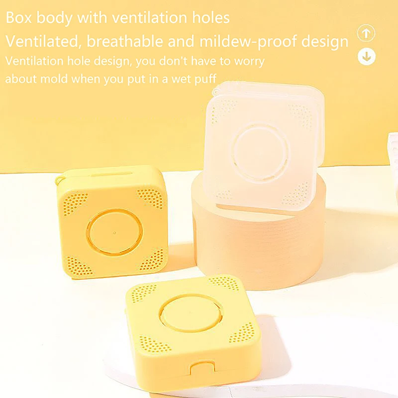 카메라 빈 에어 쿠션 퍼프 박스, 휴대용 화장품 메이크업 케이스 용기, BB 크림 파운데이션 파우더 스펀지 포함, 1 개