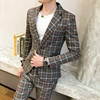 2024 Spring New Men's (suit + Trousers) Korean Version Slim Fashion Handsome Trend Hair Stylist Social Guy Two-piece Set 3