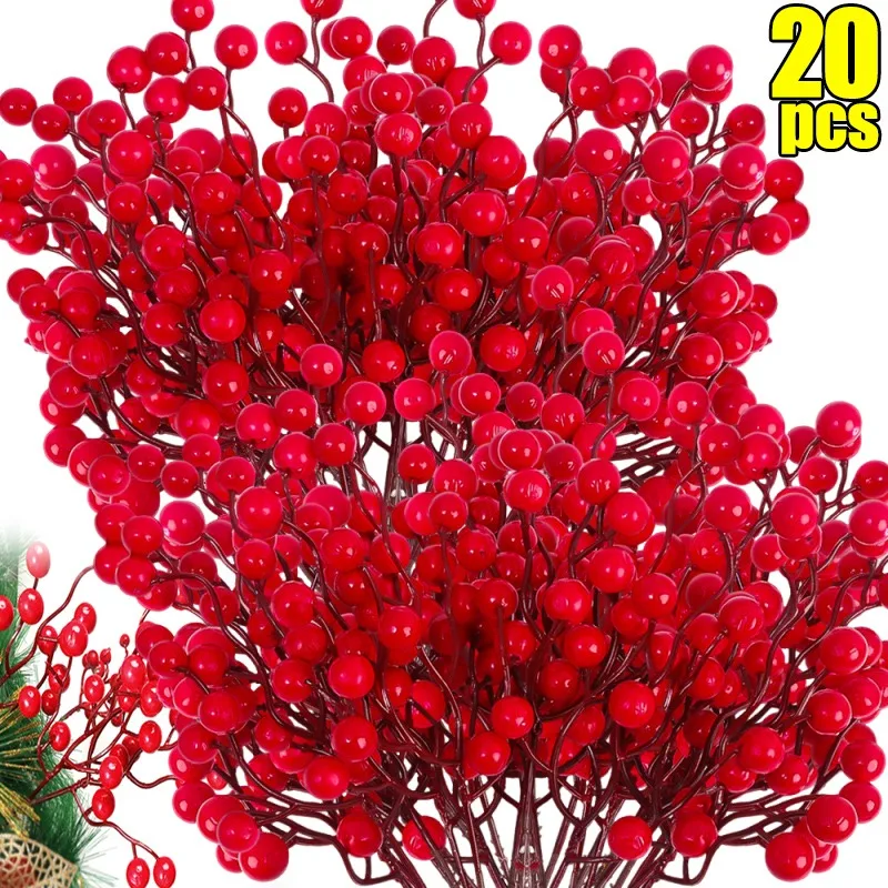 Description Picture 2 of itemXmas Simulation Berry 13 Heads Red Berries Branch Artificial Flower Fruit Cherry Plant Chriatmas Tree Wreath Gift Decorations