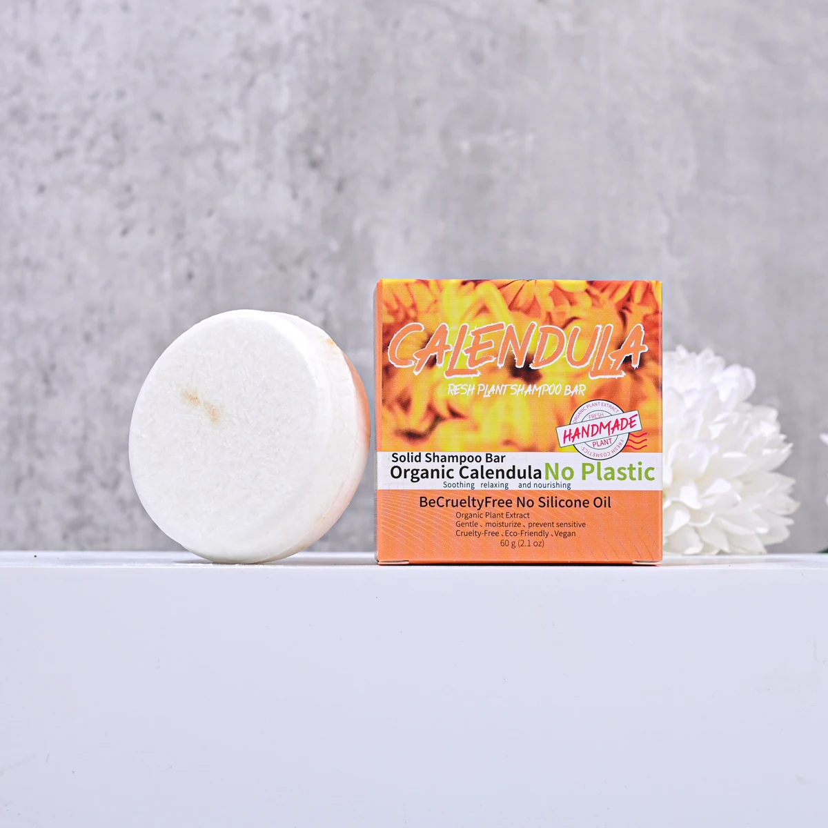 Calendula flower and plant essential oil shampoo soap handmade soap with rich aroma, oil control and moisturizing hair 4