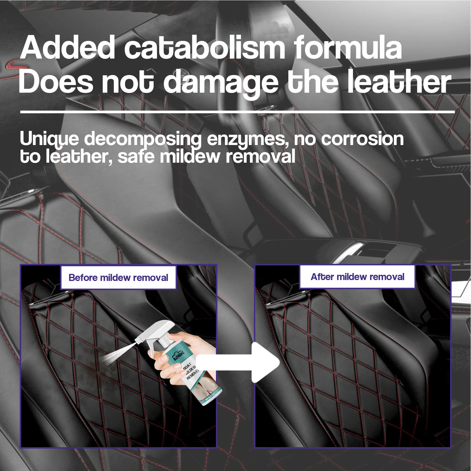 Car Mold Remover Long-lasting Effect Mold Spray Long-lasting Effect Stain Remover Spray Environmental Safe Car Interior Cleaner