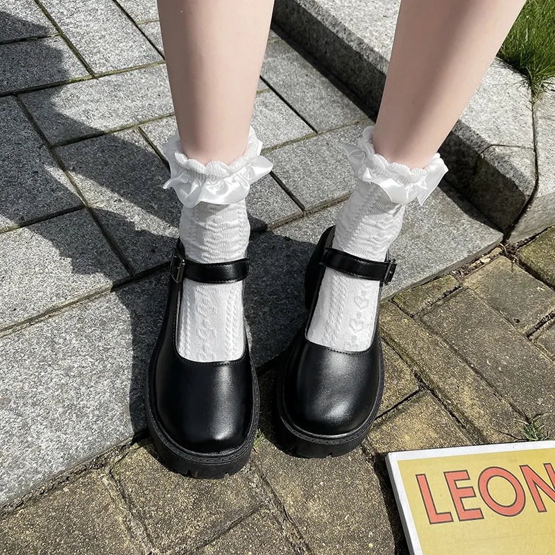 Spring/Autumn 2022 New Fashion Leather Shoes for Woman Pumps High Heel Shoes Women Casual Buckle Strap Lady Shoes Women