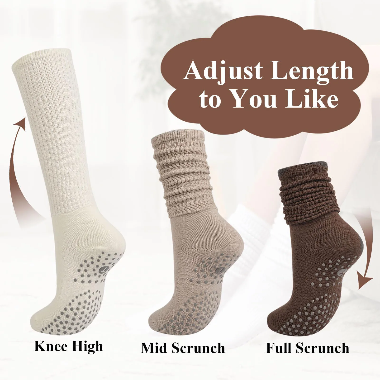 Women Anti-slip Mid-calf Yoga Socks