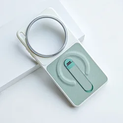 Foldable Stand Case with Stylish Ripple Design and Shockproof Bumper for Vivo X300 Ultra (Green)