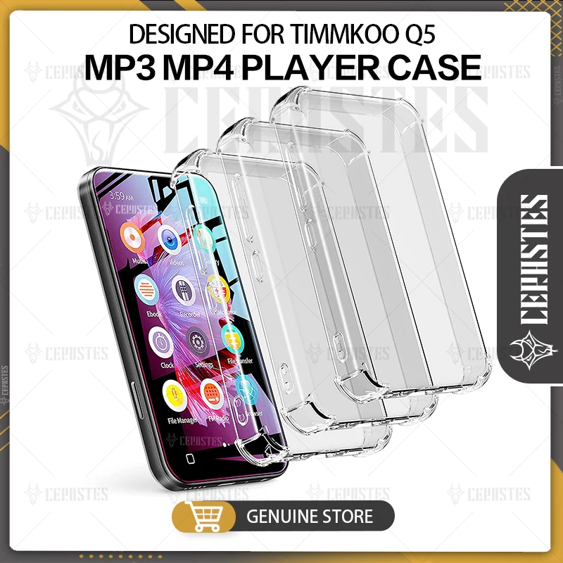 TIMMKOO-Mp3 MP4 Player Case Cover para Q5, estojo protetor projetado juntos