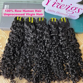 Yiwigs Fasci di capelli ricci birmani 100% capelli umani Ricci rimbalzanti Estensioni del tessuto dei capelli vergini grezzi non trattati per le donne nere