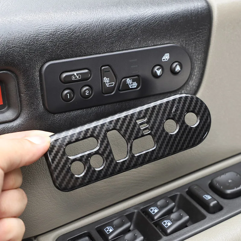 

For Hummer H2 2003-2007 ABS Carbon Fiber Car Seat Memory Button Decorative Frame Sticker Car Interior Accessories