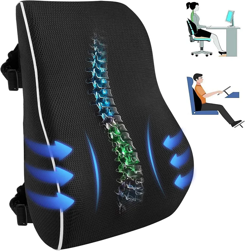 Non-Slip Lumbar Support Pillow Memory Foam Relieve Back Pain Car Seat Waist Cushion Soft Comfortable For Office Home Car car seat cushion car cushion lumbar back cushion car back cushion