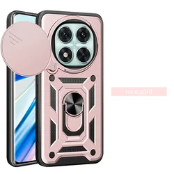 Durable Armor Phone Case with Lens Protection and Magnetic Ring Holder - Redmi note 15 Pro 4G (Rose Gold)