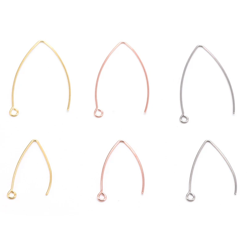 

50pcs/lot High Quality 316 Stainless Steel Earrings V Shape Earrings Hooks Clasps Wire for DIY Jewelry Making Earrings Findings