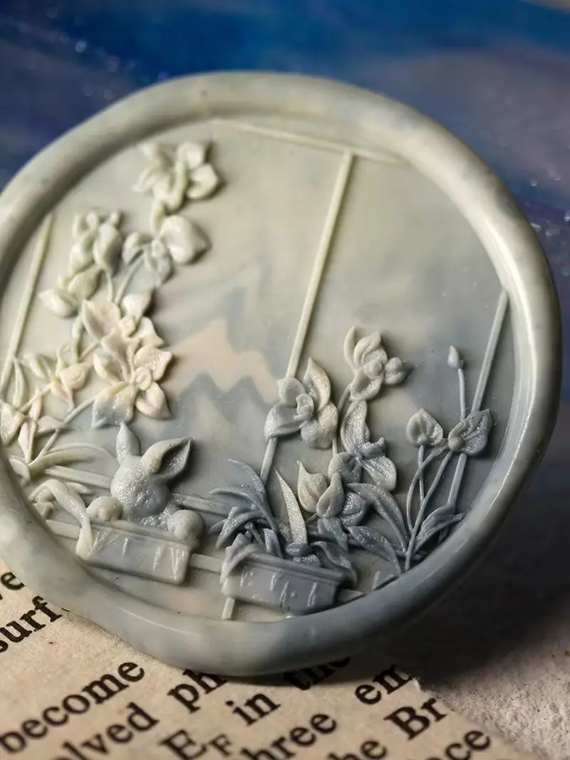 New Wax Seal Stamp Copper Head 3D Cute Rabbit Laser Embossed Seal Brass Head Scrapbook Envelope Wedding Invitation Wax Sealing