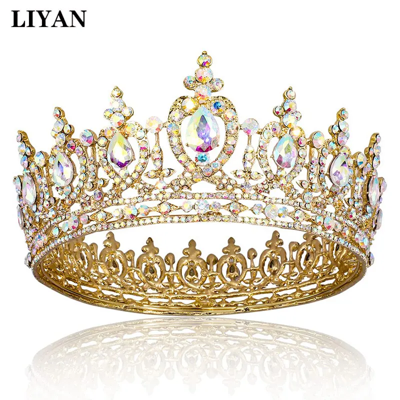 

LIYAN Tiara Women Girls AB Rhinestone Crowns Crystal Crown Princess Tiara Queen Crown Rhinestone Jewelry Prom Hair Accessories
