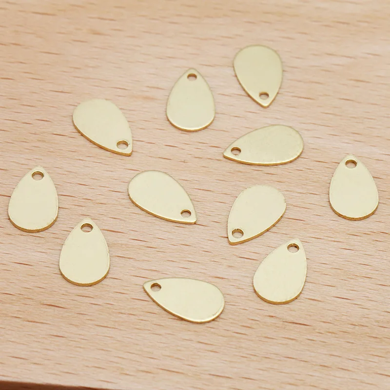 100pcs/50pcs 10x6mm Metal Brass Teardrop-shaped Charms Pendants For Jewelry Making Supply Pendants Hairwear Handmade Accessories jewelry making accessories