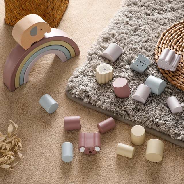 Bite Bites Wooden Cartoon Baby Elephant Balance Beam Educational Toy Children Building Balance Toy Kids Holiday Gifts 5