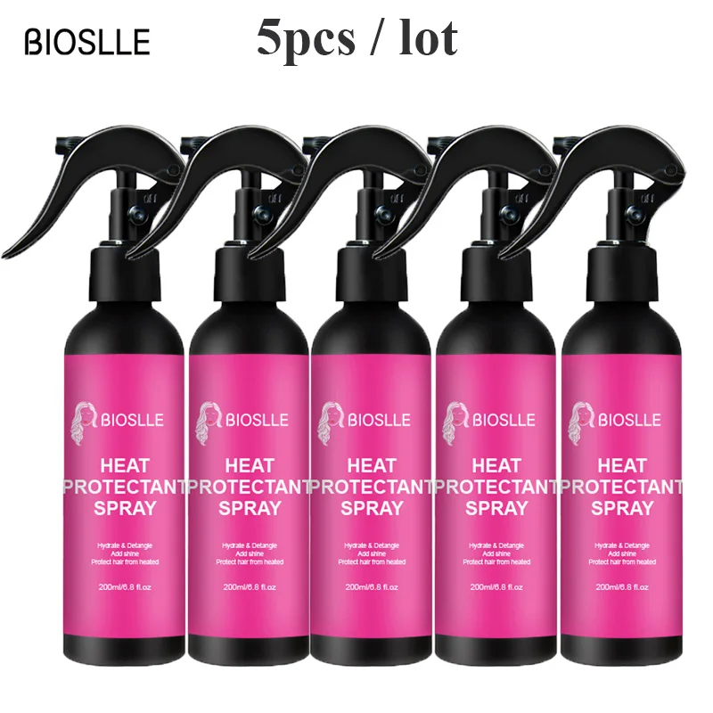 5PCS BIOSLLE 200ml Hair Heat Protectant Spray For Hair Protect from Heat Flat Irons folding steam iron handheld mini electric portable machine ironing irons for clothes small travel mini iron laundry