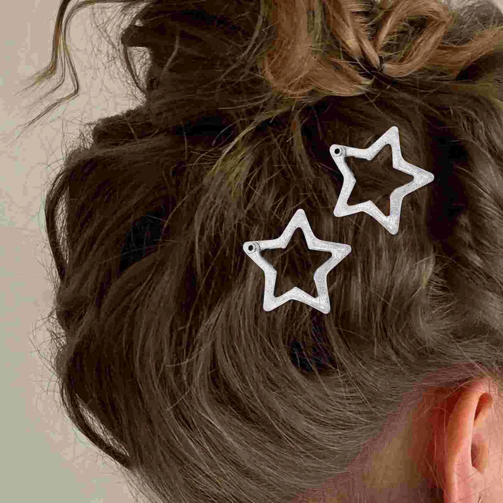 

10 Pcs Hot Girl Star Bb Hairpin Sweet Cool Five-pointed Side Bangs Accessories for Women Clips Girls Claw Tiny Metal Miss Child