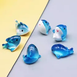 10pcs Resin Cute Shark Figurines Fairy Ocean See Garden Miniature Ornament Crafts DIY Micro Landscape Home Decor