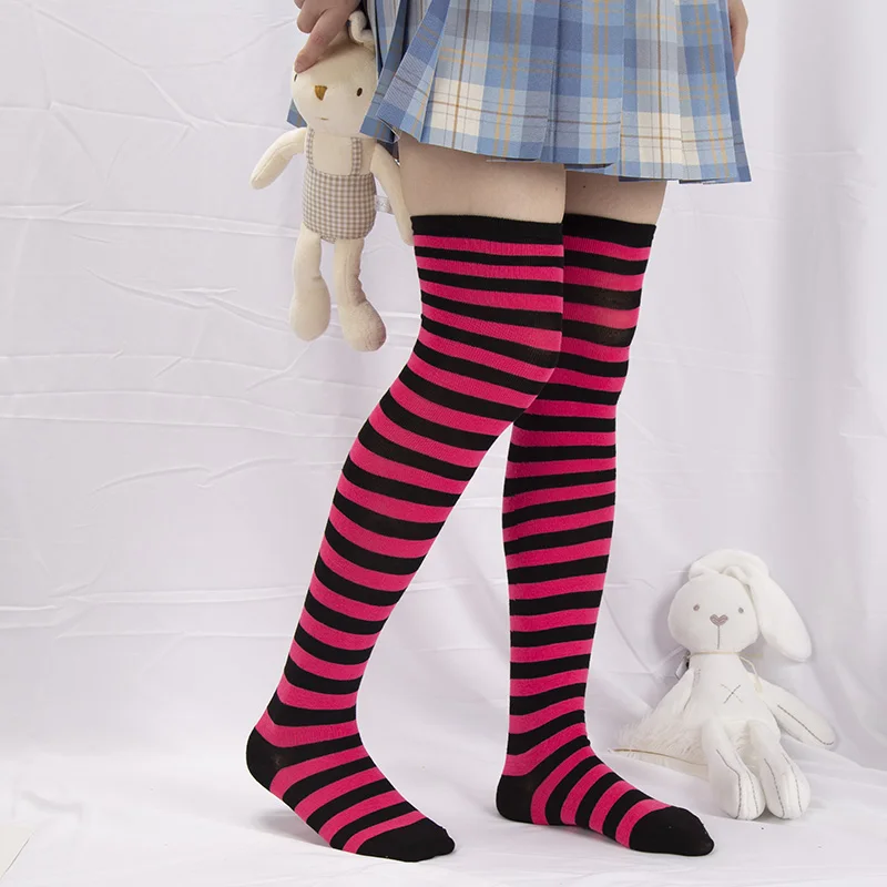 Benefeet Sox Calzini Alti Da Donna Sopra Il Ginocchio - A Righe Colorate, Morbidi In Cotone, Altezza 55 Cm - Per Uso Quotidiano, Cosplay, Halloween, Regalo Di Natale - 5