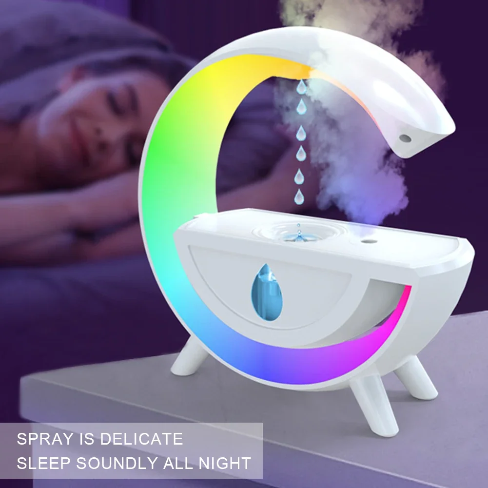 Water Droplet Air Humidifier with RGB Night Light- Creative Aromatherapy Machine, USB Charging - Ideal Holiday Gift! creative aromatherapy water droplet air humidifier with rgb night light machine usb charging holiday gift