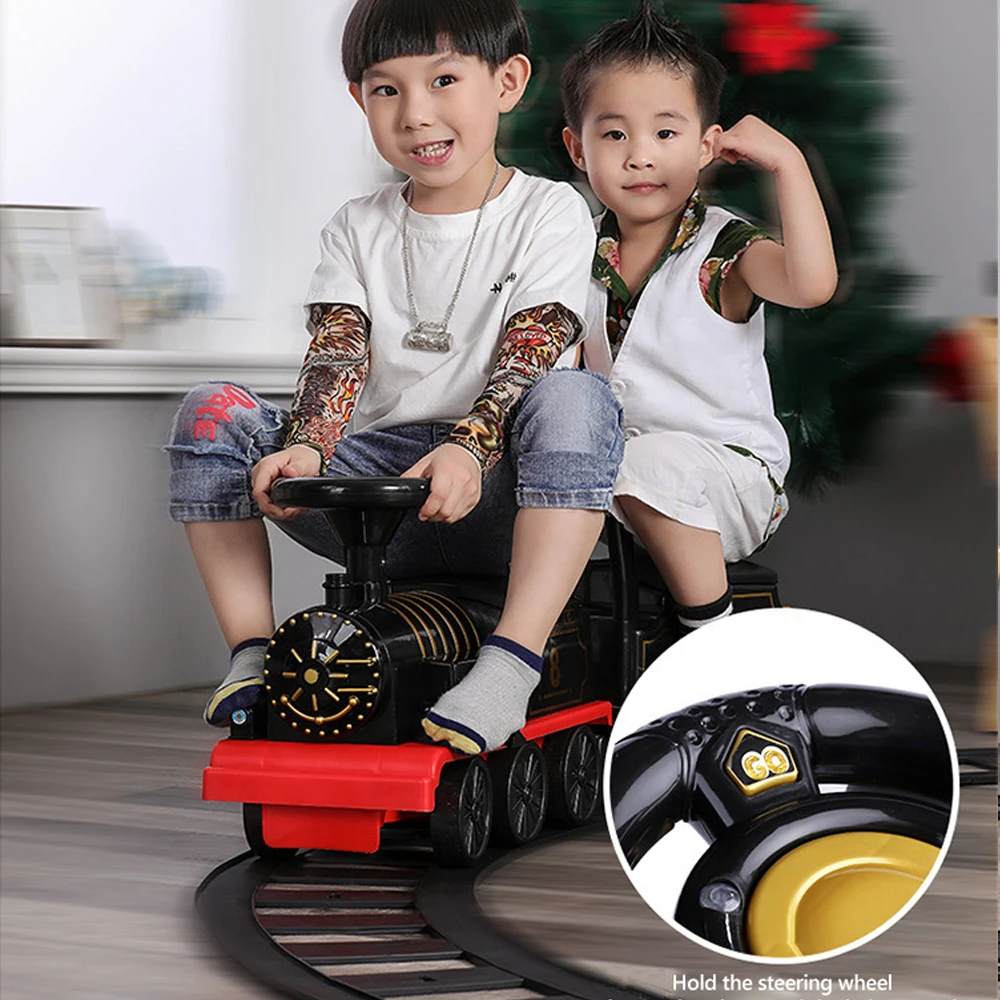 Electric Train Ride On Toy for Kids with Music and Lights