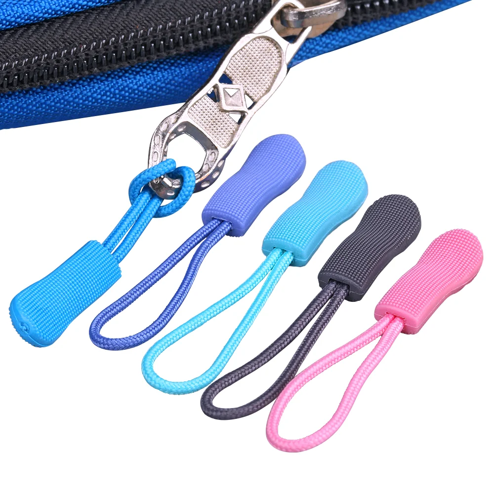 20pcs/lot PU zipper slider suitcase zipper puller Colorful Decorative Zipper Pull Cords for bags garment accessory
